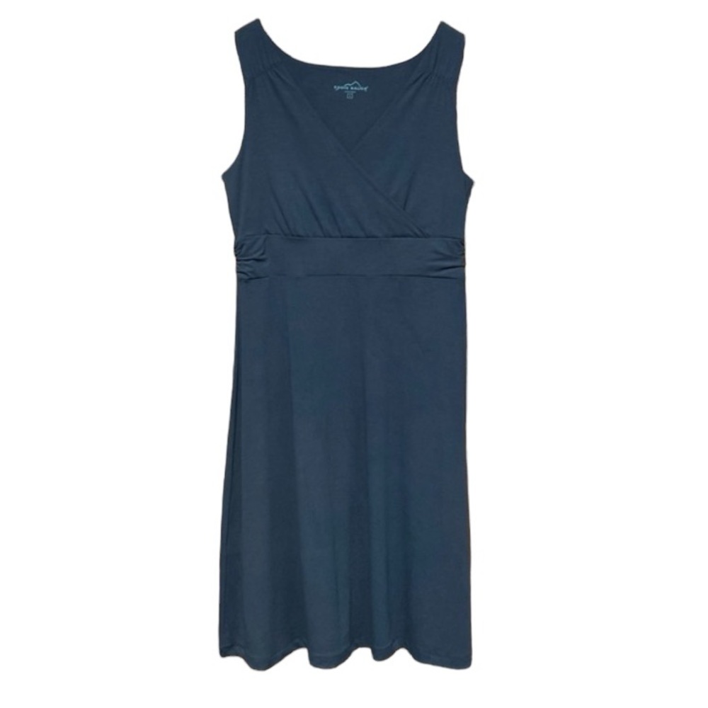Eddie Bauer blue stretch athletic dress midi size medium